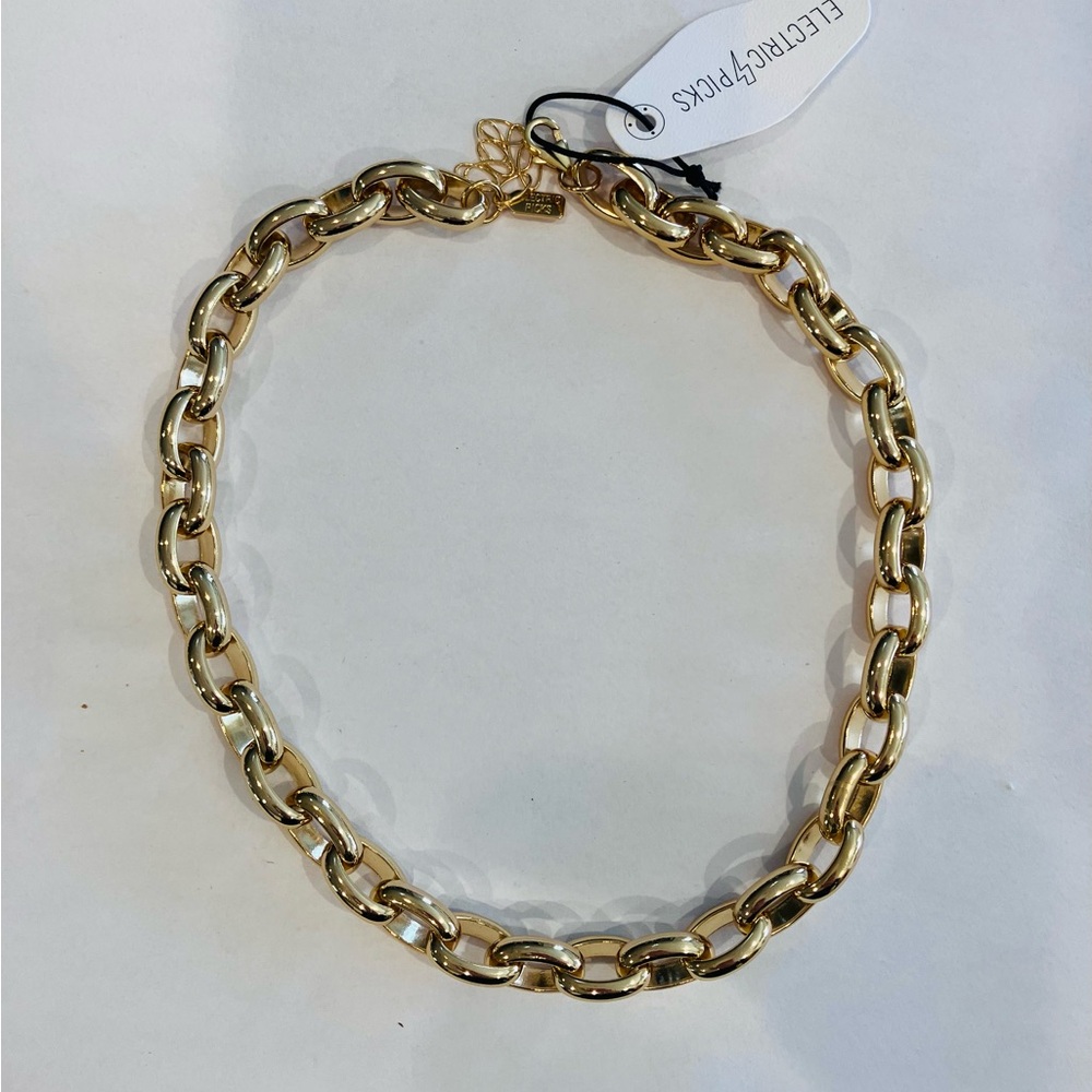 Electric Picks 14” Large Link Gold Chain Necklace
